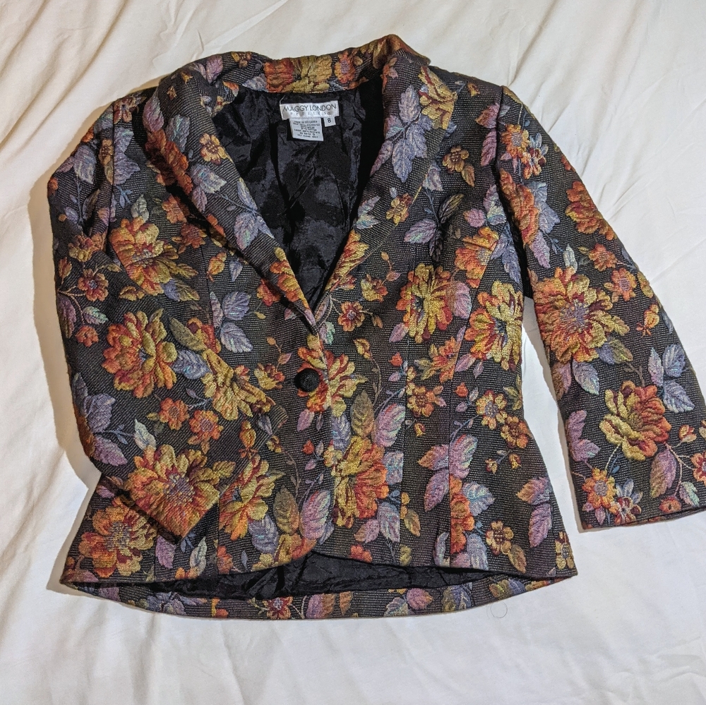 Vintage Maggy London Floral Blazer